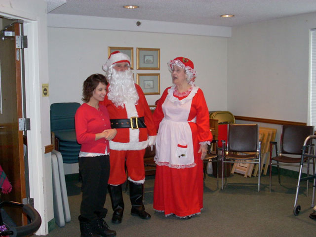 Dad and Marge play Santa and Mrs Claus